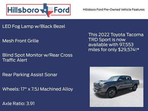 Used 2022 Toyota Tacoma TRD Sport w/ Technology Package RWD image 9