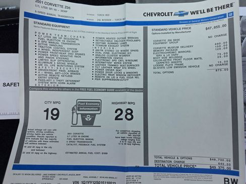 Used 2001 Chevrolet Corvette Z06 w/ Memory Pkg RWD image 22