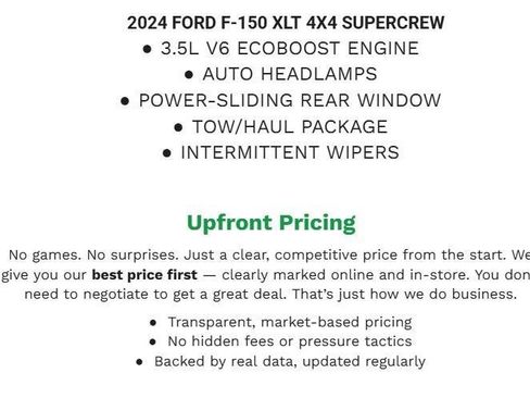 Certified 2024 Ford F150 XLT w/ Equipment Group 302A MID AWD/4WD image 2