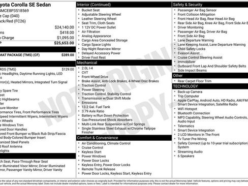 Certified 2023 Toyota Corolla SE w/ Carpet Mat Package (TMS) FWD image 23
