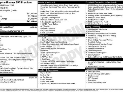 Used 2022 Toyota 4Runner SR5 Premium w/ Moonroof Package AWD/4WD image 4
