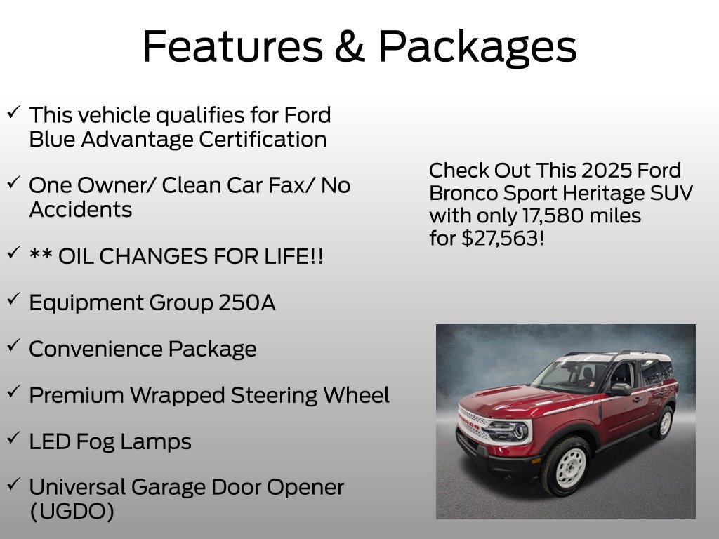 Certified 2025 Ford Bronco Sport Heritage w/ Convenience Package AWD/4WD image 4