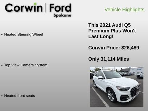 Used 2021 Audi Q5 2.0T Premium Plus w/ Premium Plus Package AWD/4WD image 18