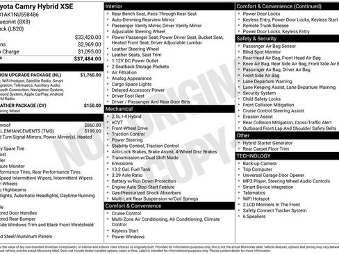 Used 2022 Toyota Camry XSE w/ Navigation Upgrade Package FWD image 37