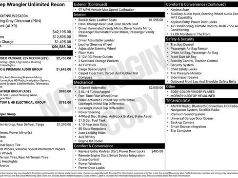 Used 2020 Jeep Wrangler Unlimited Rubicon w/ Quick Order Package 28Y Recon image 29