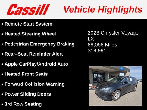 Used 2023 Chrysler Voyager LX FWD image 3