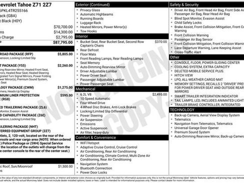 New 2026 Chevrolet Tahoe Z71 w/ Z71 Off-Road Package AWD/4WD image 15