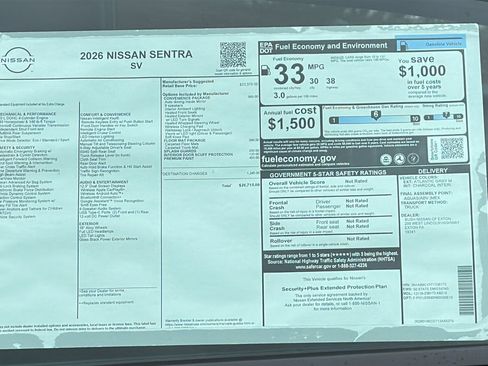 New 2026 Nissan Sentra SV w/ SV Convenience Package FWD image 11