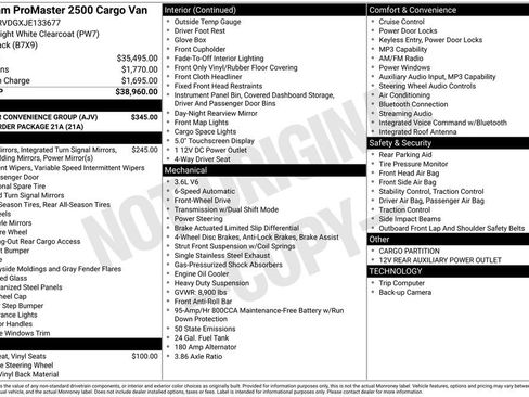 Used 2018 RAM ProMaster 2500 w/ Interior Convenience Group image 9