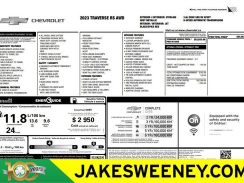 Certified 2023 Chevrolet Traverse RS AWD/4WD image 1