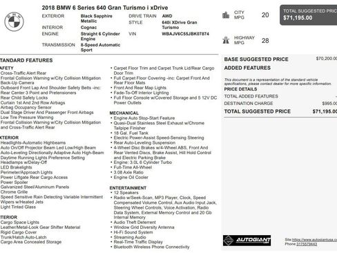 Used 2018 BMW 640i Gran Turismo xDrive image 3