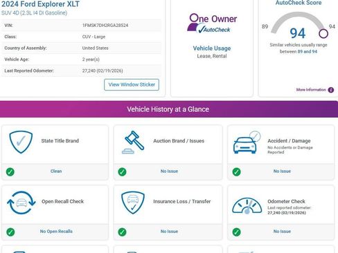 Used 2024 Ford Explorer XLT w/ Equipment Group 202A image 3