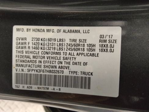 Used 2017 Honda Ridgeline RTL-T image 33