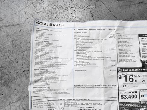 Used 2023 Audi RS Q8 4.0T Quattro Black Optic Exec w/ Black Optic Package image 59