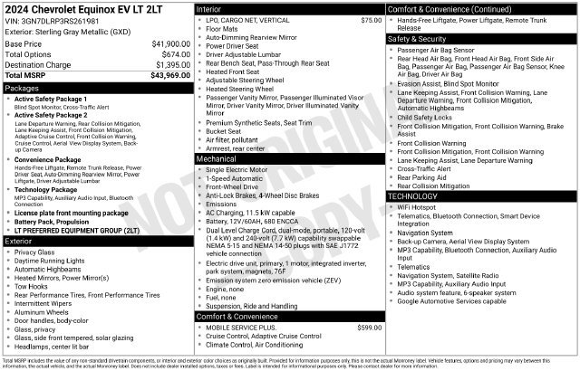 Used 2024 Chevrolet Equinox EV LT FWD image 4