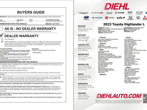 Used 2023 Toyota Highlander L AWD/4WD image 36