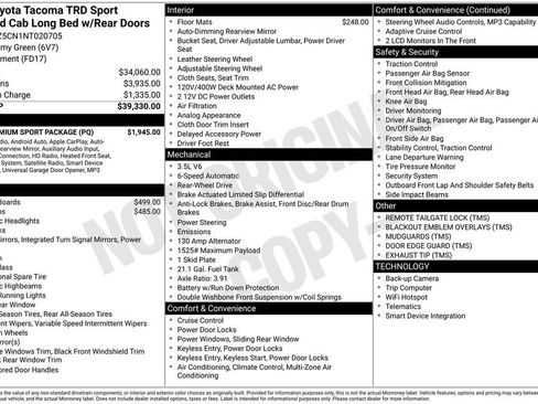 Used 2022 Toyota Tacoma TRD Sport w/ TRD Premium Sport Package RWD image 3