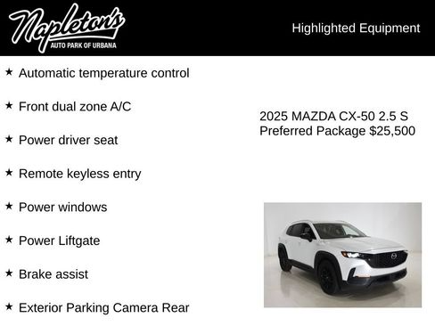 Used 2025 MAZDA CX-50 AWD 2.5 S w/ Preferred Package image 15