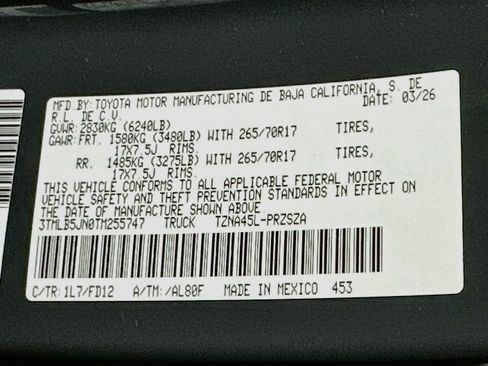 New 2026 Toyota Tacoma TRD Off-Road AWD/4WD image 10