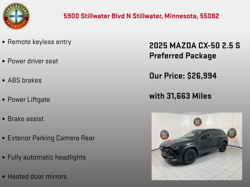 Used 2025 MAZDA CX-50 AWD 2.5 S w/ Preferred Package image 10