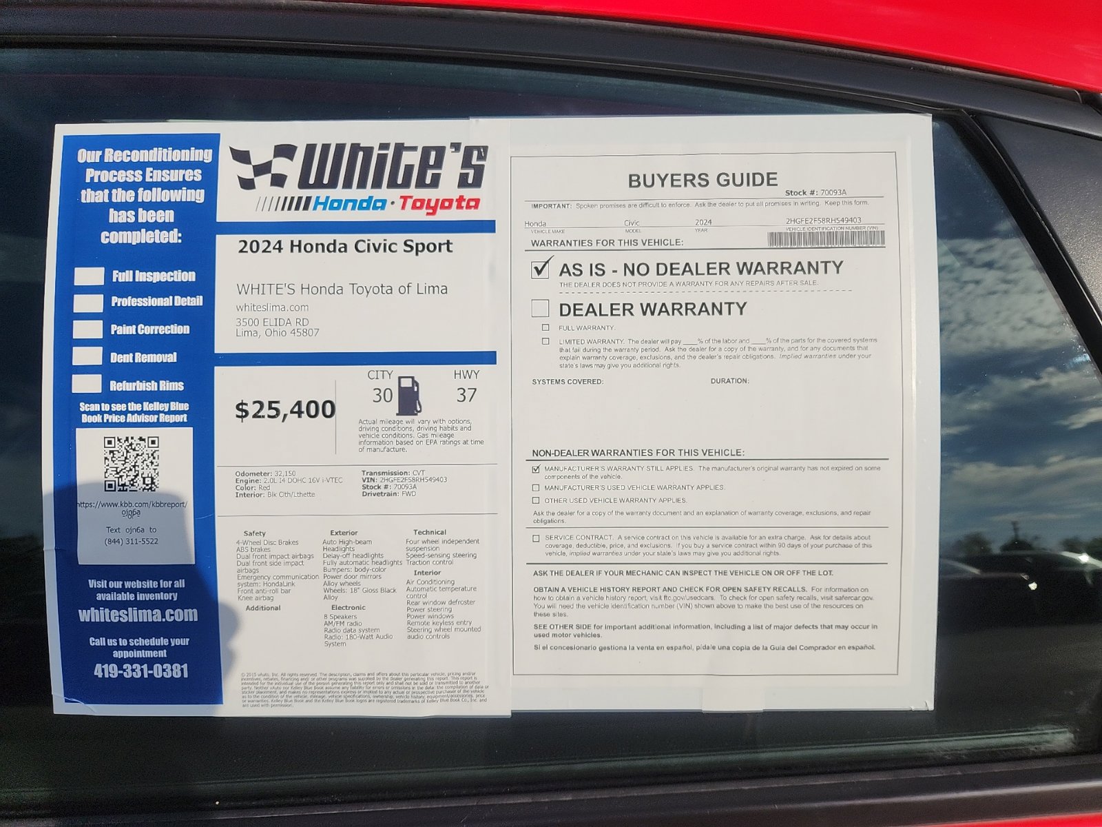 Used 2024 Honda Civic Sport image 14