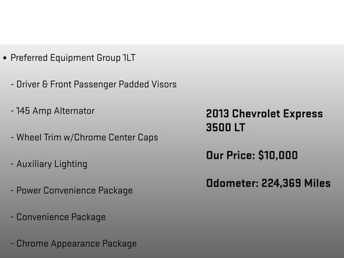 Used 2013 Chevrolet Express 3500 LT w/ LT Preferred Equipment Group RWD image 12