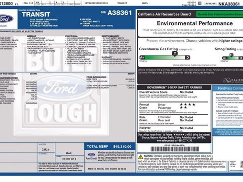 Used 2022 Ford Transit 250 148 High Roof Extended w/ Load Area Protection Package RWD image 27
