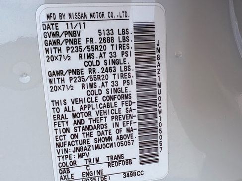 Used 2012 Nissan Murano LE w/ Platinum Pkg image 27