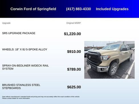 Used 2018 Toyota Tundra SR5 w/ SR5 Upgrade Package AWD/4WD image 5