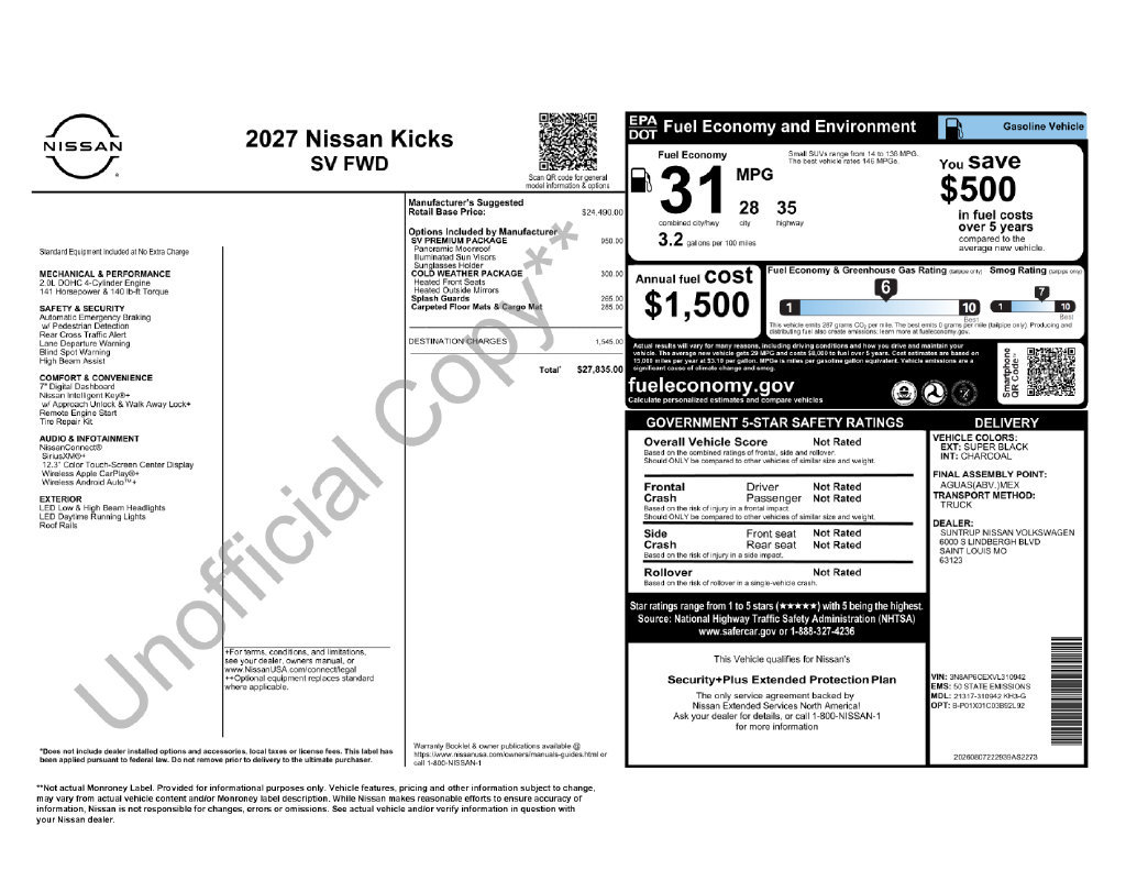 Used 2027 Nissan Kicks SV w/ SV Premium Package FWD image 8