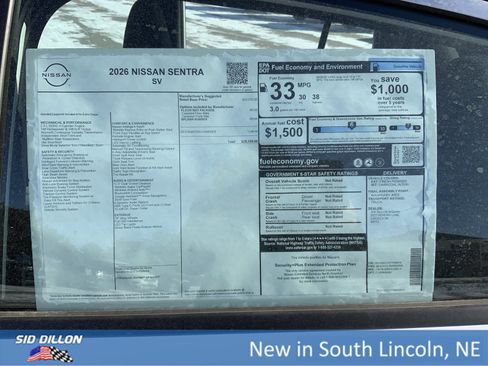 New 2026 Nissan Sentra SV w/ Floor Mat Package image 13