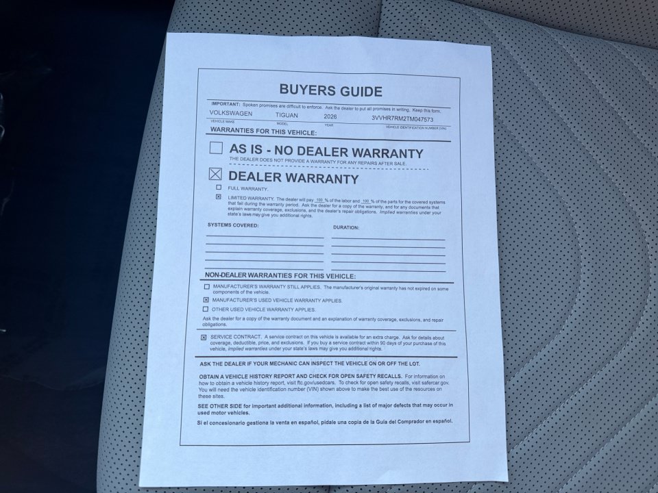 Certified 2026 Volkswagen Tiguan SE R-Line FWD image 33