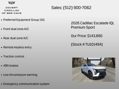 New 2026 Cadillac Escalade IQL Sport 2 AWD/4WD image 6