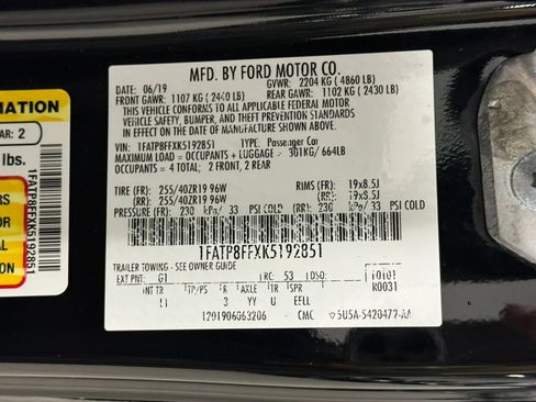Used 2019 Ford Mustang GT Premium w/ Equipment Group 401A RWD image 65