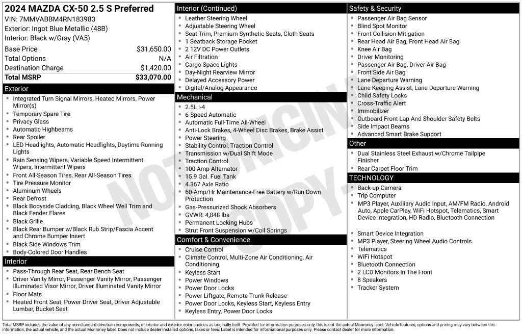 Certified 2024 MAZDA CX-50 AWD 2.5 S w/ Preferred Package image 31