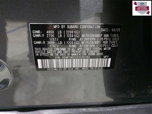 Certified 2025 Subaru Outback Premium w/ Popular Package #1A image 33