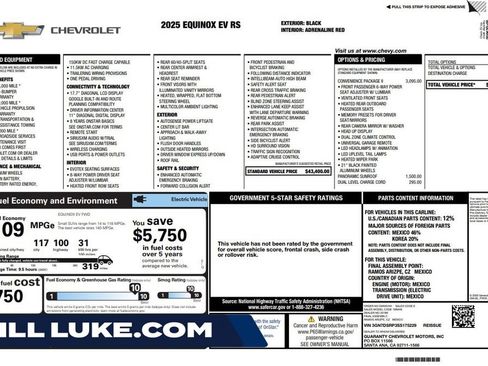 Used 2025 Chevrolet Equinox EV RS w/ Convenience Package II FWD image 1
