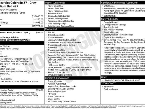 Used 2019 Chevrolet Colorado Z71 AWD/4WD image 3