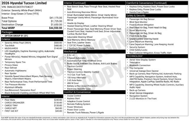 New 2026 Hyundai Tucson Limited AWD/4WD image 31