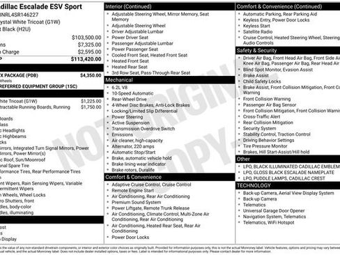 Certified 2025 Cadillac Escalade ESV Sport w/ LPO, ONYX Package RWD image 36