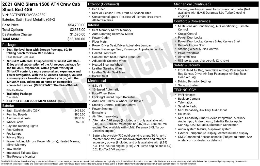 Used 2021 GMC Sierra 1500 AT4 AWD/4WD image 39