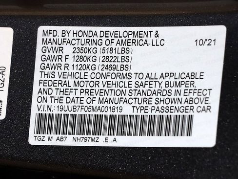 Certified 2021 Acura TLX Type S image 39