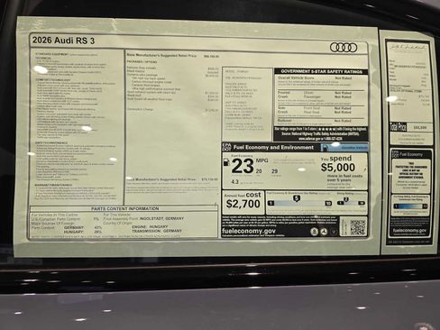 New 2026 Audi RS 3 image 18