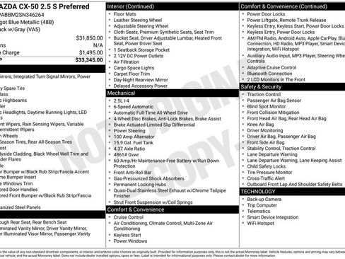 Used 2025 MAZDA CX-50 AWD 2.5 S w/ Preferred Package image 29