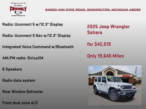 Used 2025 Jeep Wrangler Unlimited Sahara w/ Technology Group AWD/4WD image 20