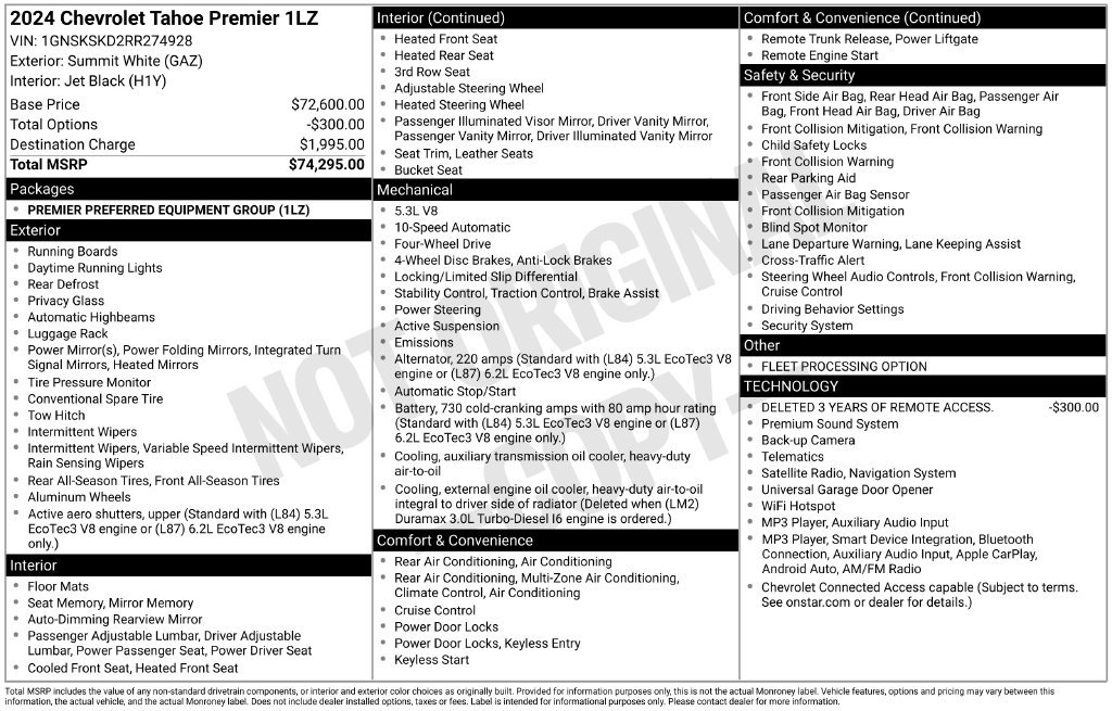 Used 2024 Chevrolet Tahoe Premier AWD/4WD image 3