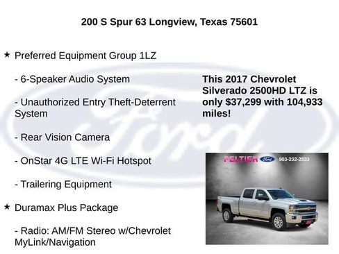Used 2017 Chevrolet Silverado 2500 LTZ w/ Duramax Plus Package AWD/4WD image 25