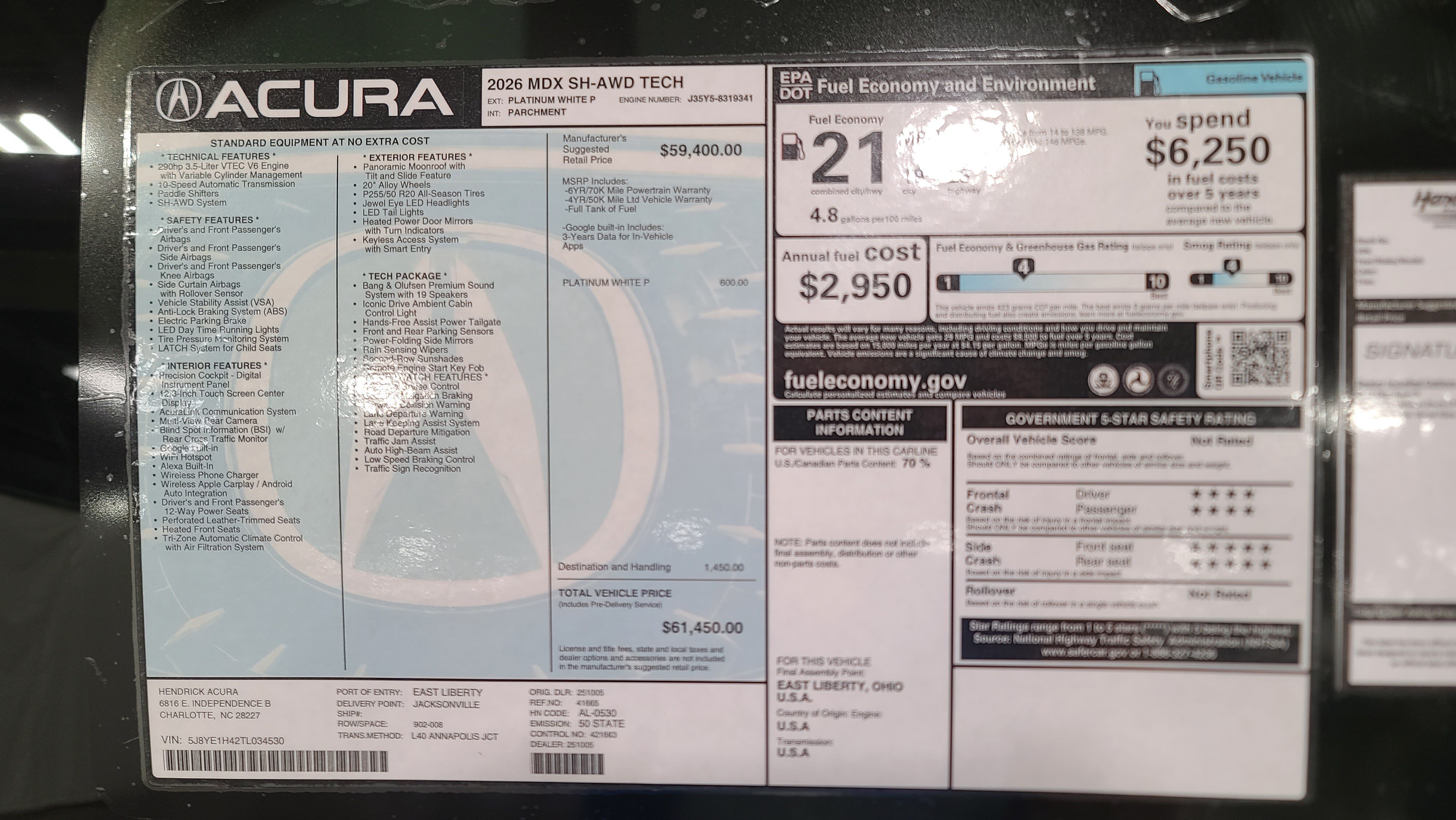 Used 2026 Acura MDX w/ Technology Package AWD/4WD image 35