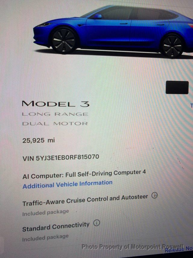Used 2024 Tesla Model 3 Long Range AWD/4WD image 3