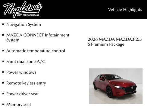 New 2026 MAZDA MAZDA3 2.5 S Hatchback w/ Premium Pkg image 15